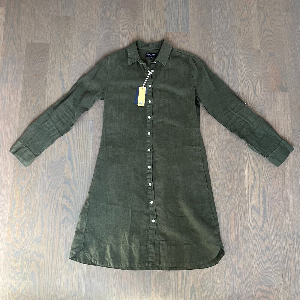 XS Blue Lemon Collection Dark Green Button Down